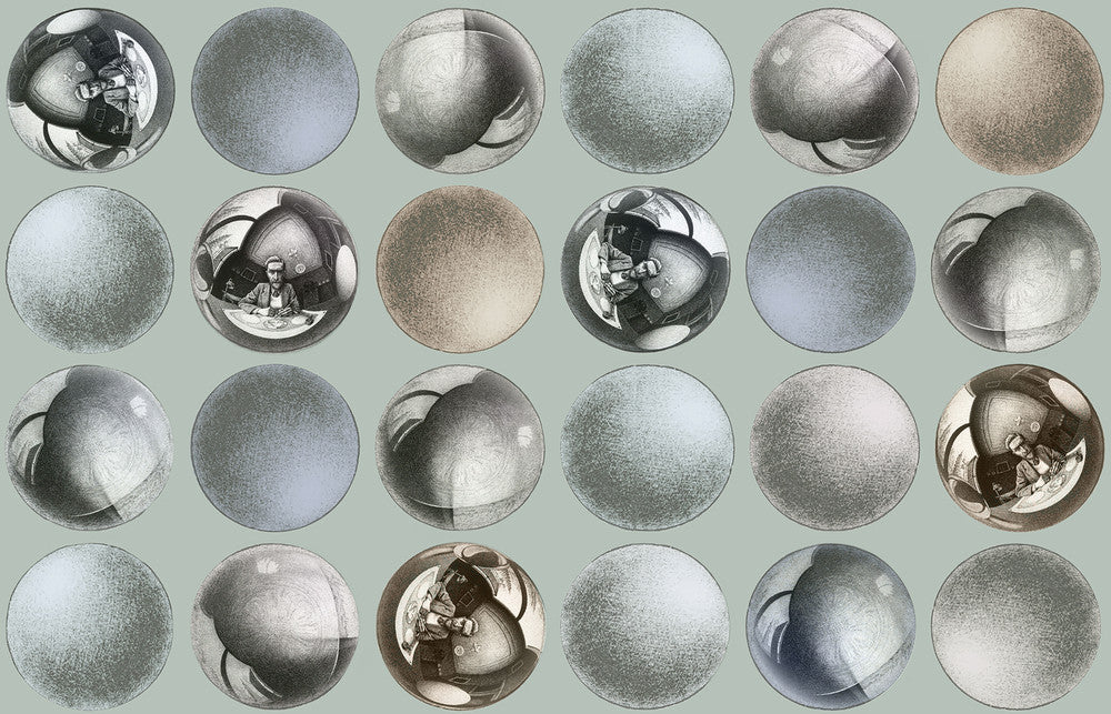 Mattel Grey Sphere Wallpaper by Sirpi Sirpi Covers about 74.3 square feet 27-in by 33-ft long roll Unpasted 17.72 - Fabric Carolina -