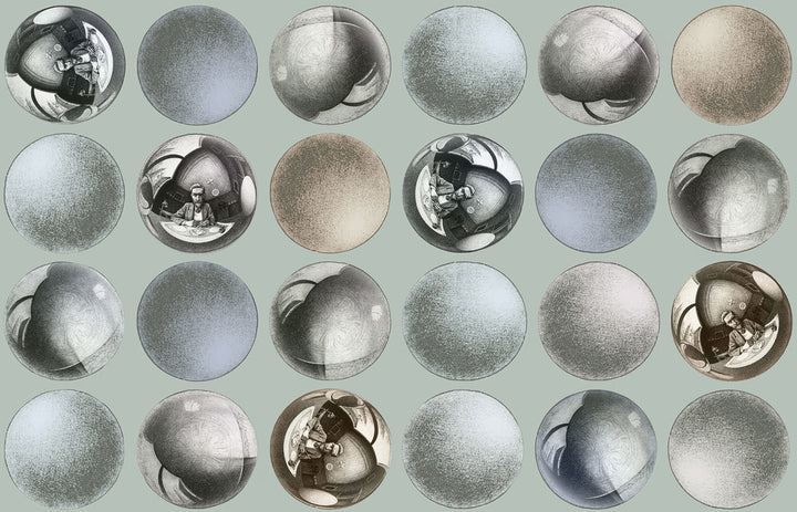 Mattel Grey Sphere Wallpaper by Sirpi Sirpi Covers about 74.3 square feet 27-in by 33-ft long roll Unpasted 17.72 - Fabric Carolina -