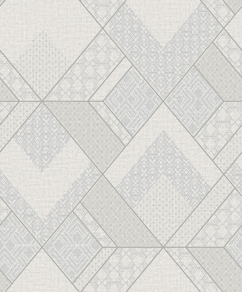Castle White Geometric Wallpaper by Sirpi Sirpi Covers about 56.4 square feet 20.5-in by 33-ft long roll Unpasted 25.2 - Fabric Carolina -