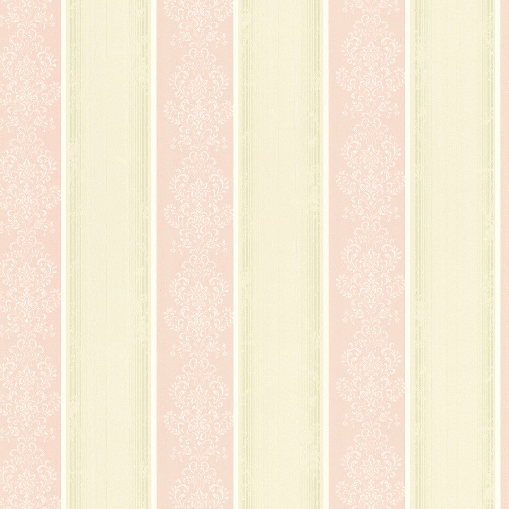 Eastport Pink Arabelle Stripe Wallpaper by Chesapeake Stripes By Chesapeake Covers about 56.4 square feet 20.5-in by 33-ft long roll Prepasted 20.5 - Fabric Carolina -