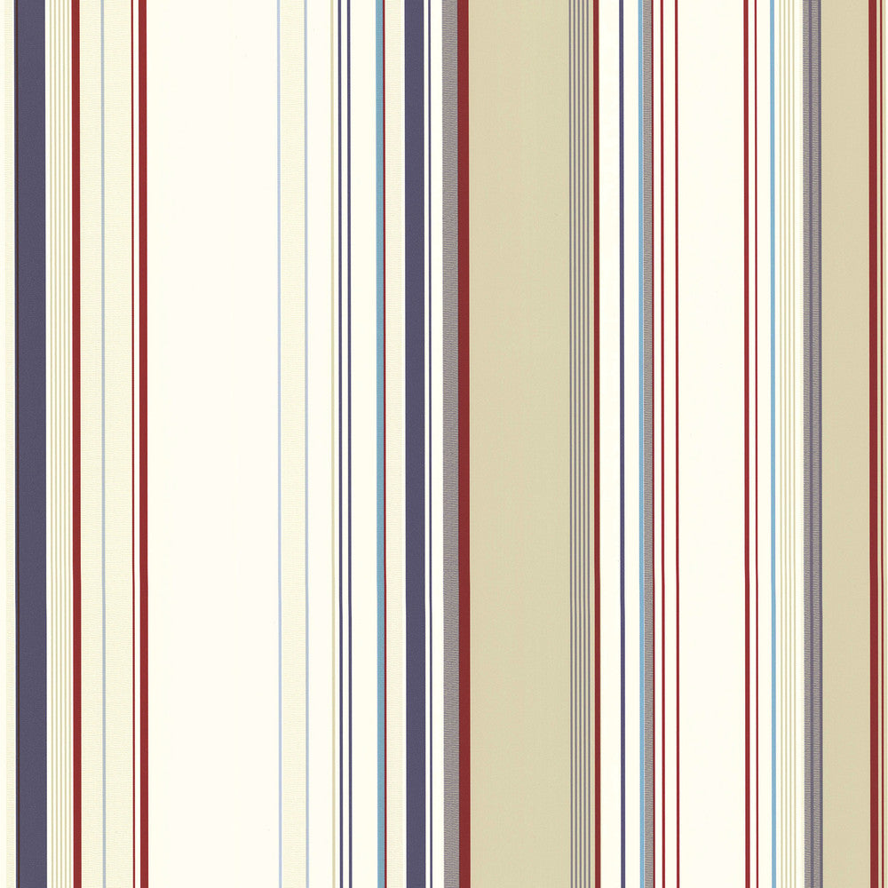 Cape Elizabeth Red Lookout Stripe Wallpaper by Chesapeake Stripes By Chesapeake Covers about 56.4 square feet 20.5-in by 33-ft long roll Prepasted 0 - Fabric Carolina -