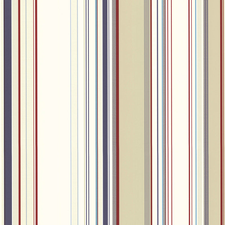 Cape Elizabeth Red Lookout Stripe Wallpaper by Chesapeake Stripes By Chesapeake Covers about 56.4 square feet 20.5-in by 33-ft long roll Prepasted 0 - Fabric Carolina -