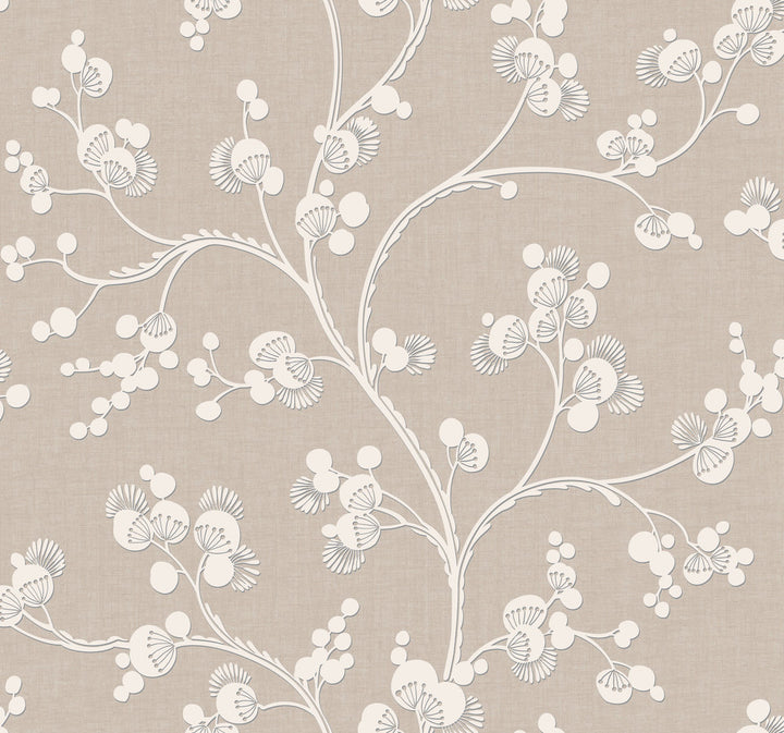 Dahlia Trail Off White Wallpaper by York Wallcoverings Silhouettes Covers about 60.8 square feet 27-in by 27-ft long roll Prepasted 25.25 - Fabric Carolina -