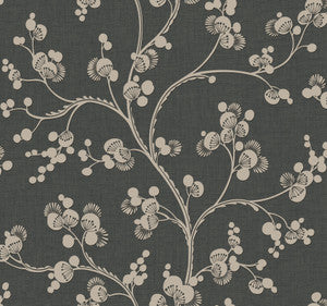 Dahlia Trail Black & Taupe Wallpaper by Inspired by Color