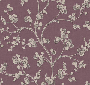 Dahlia Trail Mulberry Wallpaper by York Wallcoverings