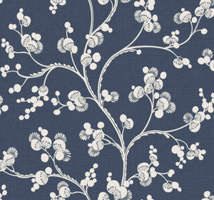 Dahlia Trail Navy Wallpaper by York Wallcoverings