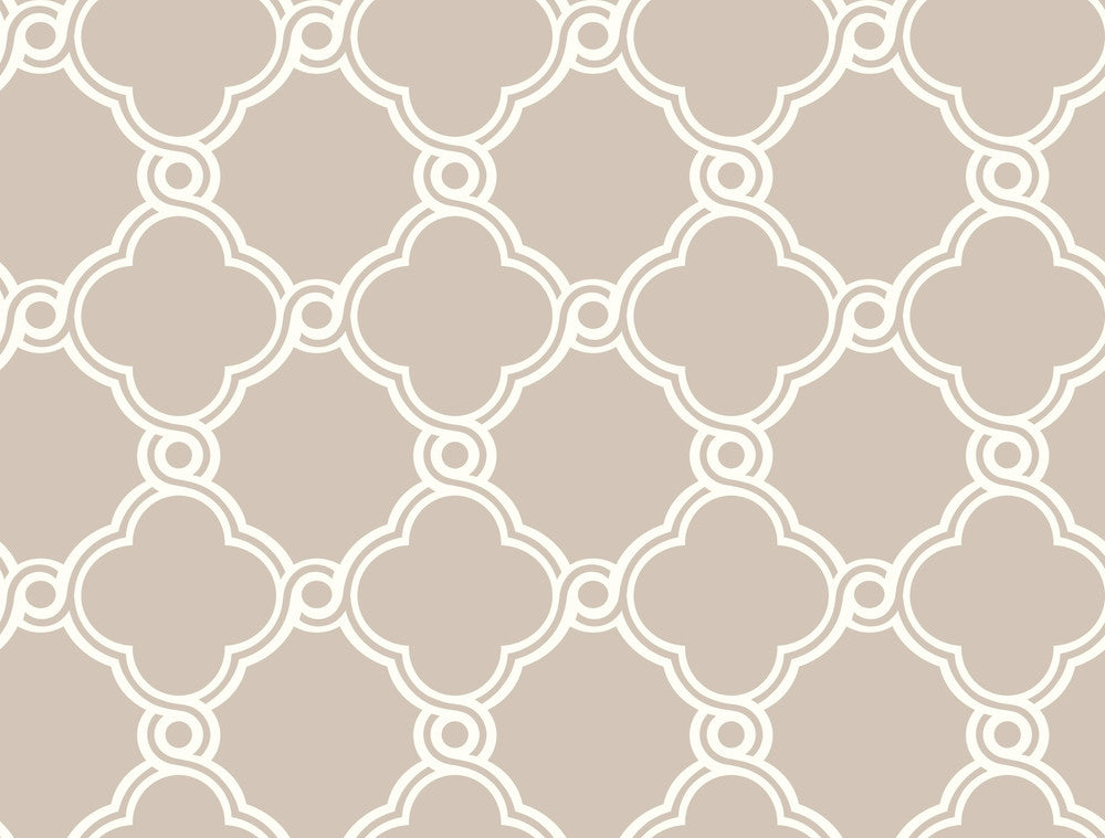 Open Trellis Taupe Wallpaper by York Wallcoverings Silhouettes Covers about 60.8 square feet 27-in by 27-ft long roll Prepasted 6.75 - Fabric Carolina -