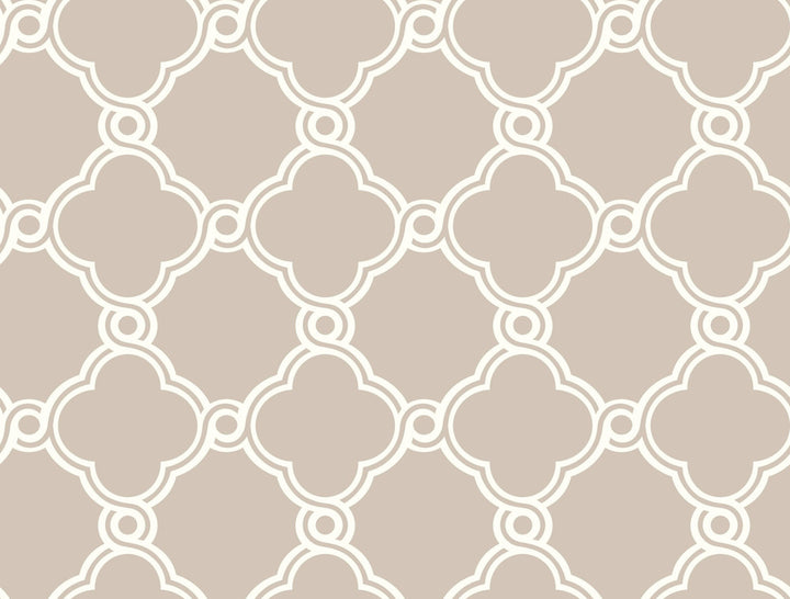 Open Trellis Taupe Wallpaper by York Wallcoverings Silhouettes Covers about 60.8 square feet 27-in by 27-ft long roll Prepasted 6.75 - Fabric Carolina -