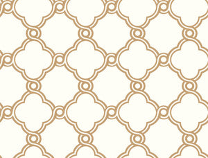 Open Trellis Gold Metallic Wallpaper by York Wallcoverings