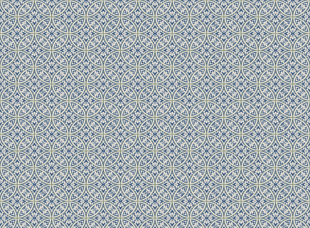 Lacey Circle Geo Navy Wallpaper by York Wallcoverings Silhouettes Covers about 60.8 square feet 27-in by 27-ft long roll Prepasted 3 - Fabric Carolina -