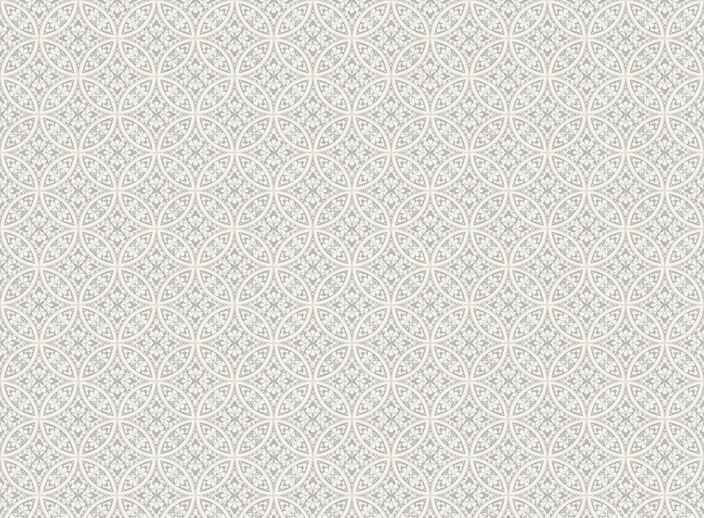 Lacey Circle Geo Grey Wallpaper by York Wallcoverings Silhouettes Covers about 60.8 square feet 27-in by 27-ft long roll Prepasted 3 - Fabric Carolina -
