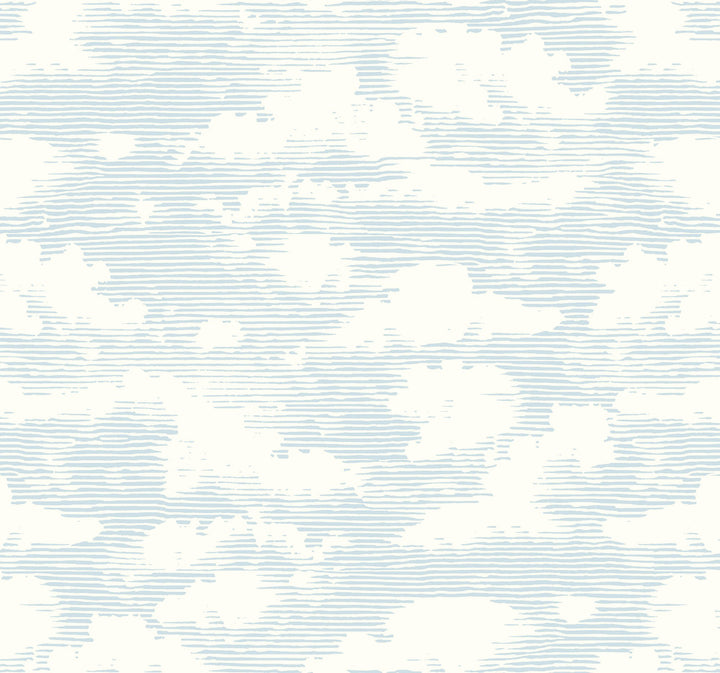Cloud Cover Blue Wallpaper by York Wallcoverings Silhouettes Covers about 60.8 square feet 27-in by 27-ft long roll Prepasted 25.25 - Fabric Carolina -