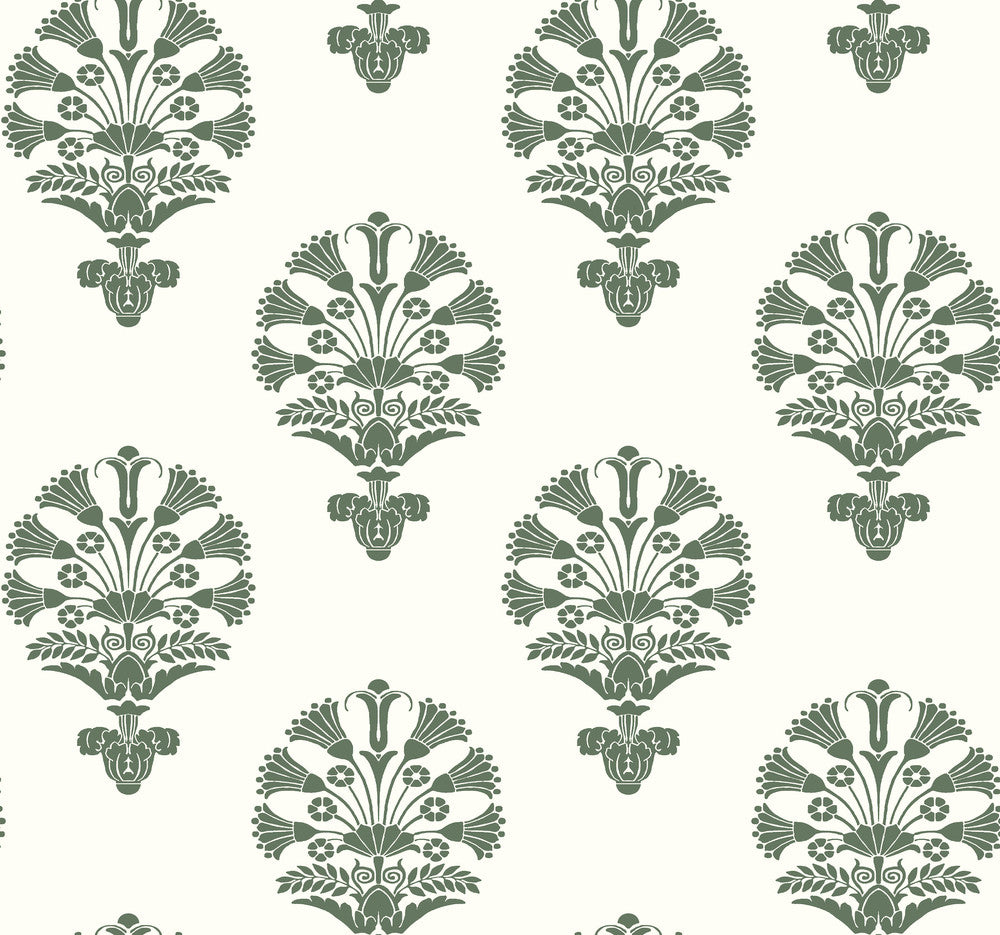 Luxor Green Wallpaper by York Wallcoverings Silhouettes Covers about 60.8 square feet 27-in by 27-ft long roll Unpasted 25.25 - Fabric Carolina -