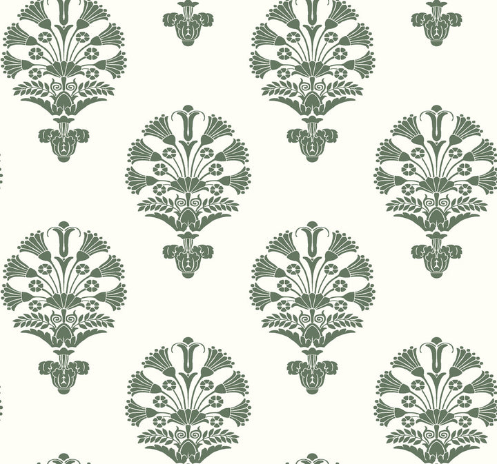 Luxor Green Wallpaper by York Wallcoverings Silhouettes Covers about 60.8 square feet 27-in by 27-ft long roll Unpasted 25.25 - Fabric Carolina -