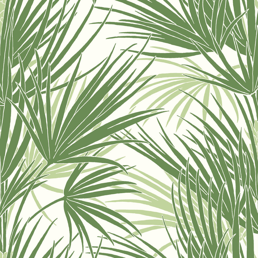 Palmetto Green Wallpaper by York Wallcoverings Silhouettes Covers about 56.4 square feet 20.5-in by 33-ft long roll Prepasted 20.5 - Fabric Carolina -