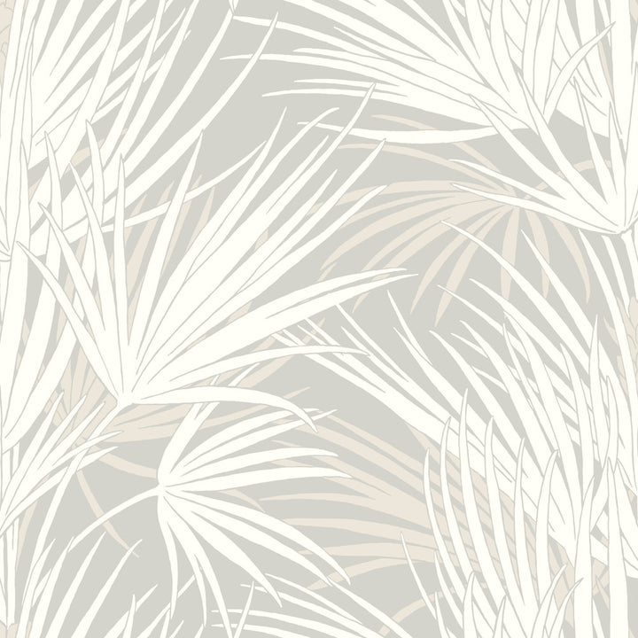 Palmetto Grey Wallpaper by Inspired by Color Beige & Neutrals Covers about 56.4 square feet 20.5-in by 33-ft long roll Prepasted 20.5 - Fabric Carolina -