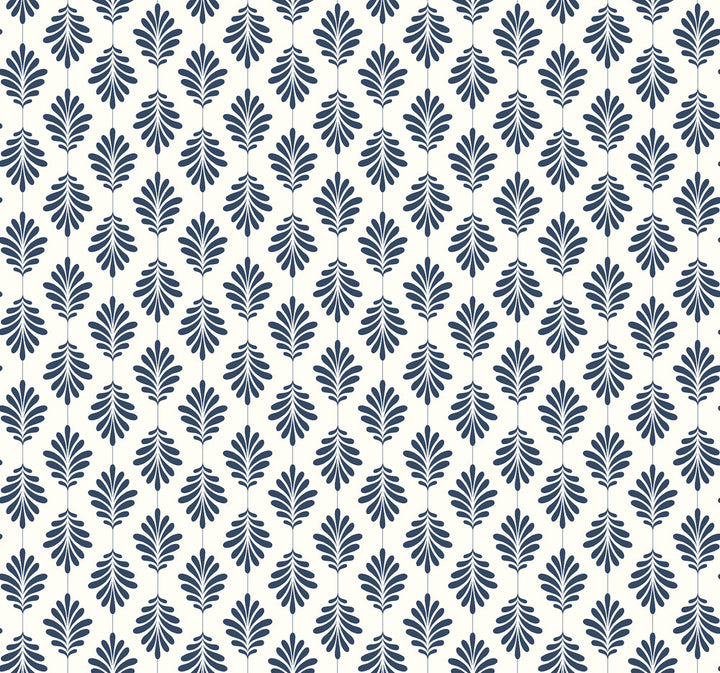 Leaflet Navy Wallpaper by York Wallcoverings Silhouettes Covers about 60.8 square feet 27-in by 27-ft long roll Prepasted 25.25 - Fabric Carolina -