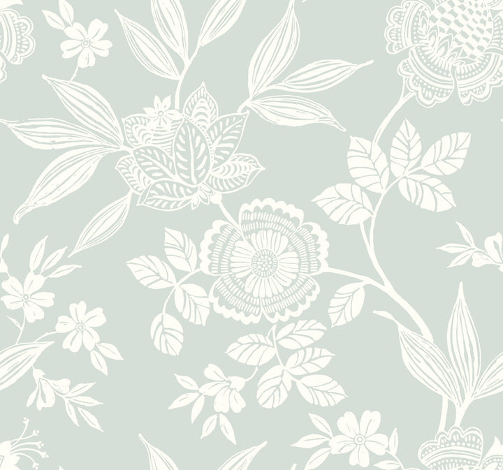 Wood Cut Jacobean Green Wallpaper by York Wallcoverings Silhouettes Covers about 60.8 square feet 27-in by 27-ft long roll Unpasted 25.25 - Fabric Carolina -