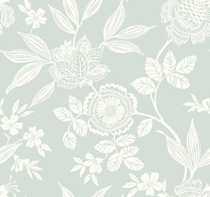 Wood Cut Jacobean Green Wallpaper by York Wallcoverings