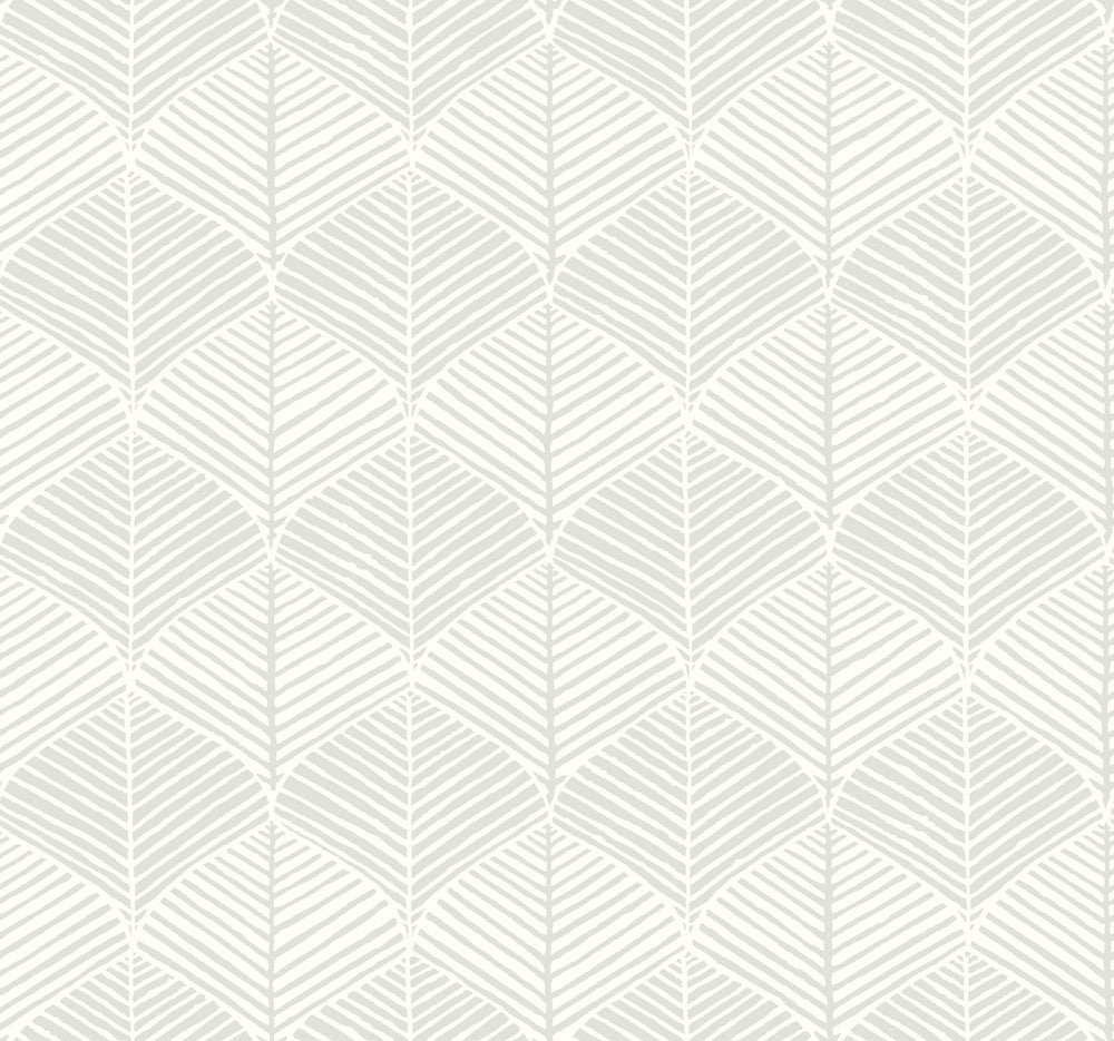 Palm Thatch White & Grey Wallpaper by Inspired by Color Beige & Neutrals Covers about 60.8 square feet 27-in by 27-ft long roll Prepasted 25.25 - Fabric Carolina -