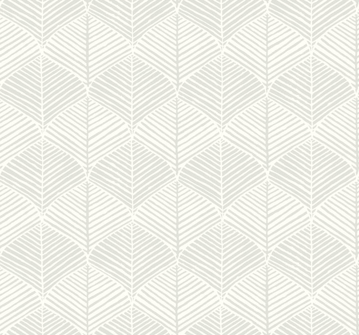 Palm Thatch White & Grey Wallpaper by Inspired by Color Beige & Neutrals Covers about 60.8 square feet 27-in by 27-ft long roll Prepasted 25.25 - Fabric Carolina -