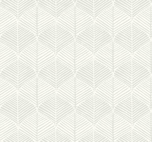 Palm Thatch White & Grey Wallpaper by Inspired by Color