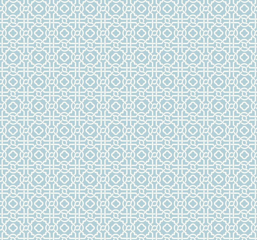 Pergola Lattice Blue Wallpaper by York Wallcoverings Silhouettes Covers about 60.8 square feet 27-in by 27-ft long roll Prepasted 25.25 - Fabric Carolina -