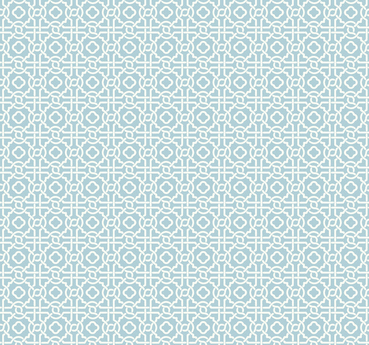 Pergola Lattice Blue Wallpaper by York Wallcoverings Silhouettes Covers about 60.8 square feet 27-in by 27-ft long roll Prepasted 25.25 - Fabric Carolina -