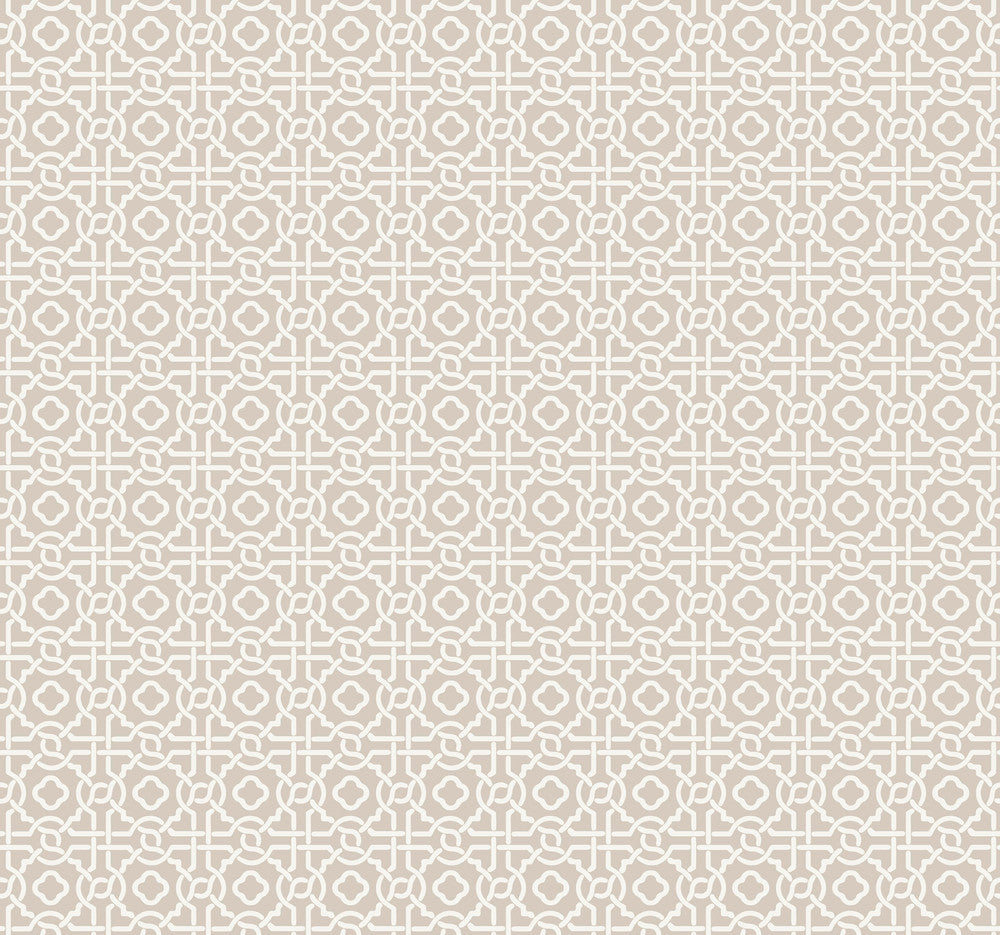 Pergola Lattice Taupe Wallpaper by York Wallcoverings Silhouettes Covers about 60.8 square feet 27-in by 27-ft long roll Prepasted 25.25 - Fabric Carolina -