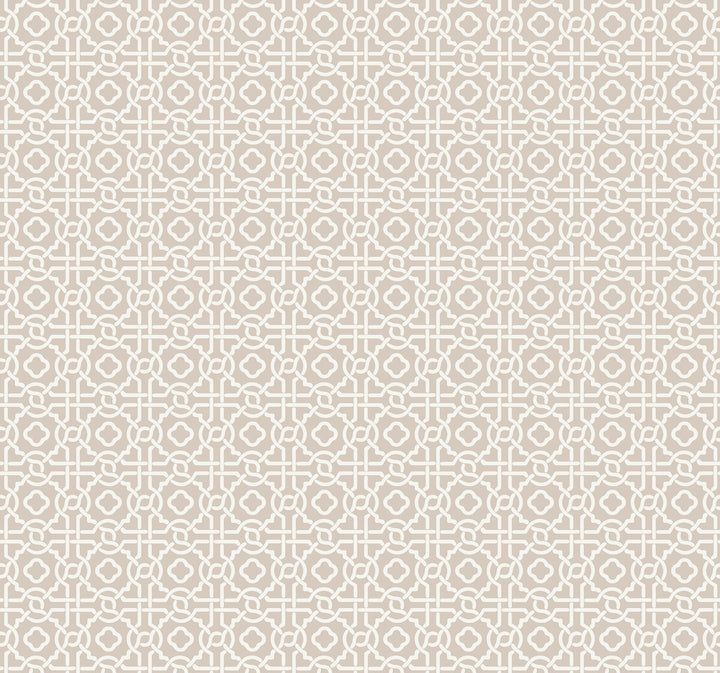 Pergola Lattice Taupe Wallpaper by York Wallcoverings Silhouettes Covers about 60.8 square feet 27-in by 27-ft long roll Prepasted 25.25 - Fabric Carolina -