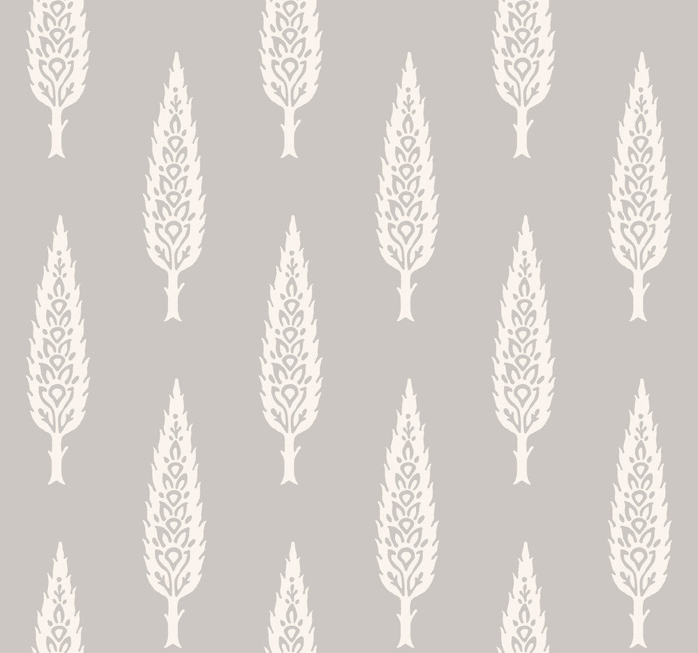 Juniper Tree Grey Wallpaper by York Wallcoverings Silhouettes Covers about 60.8 square feet 27-in by 27-ft long roll Prepasted 25.25 - Fabric Carolina -