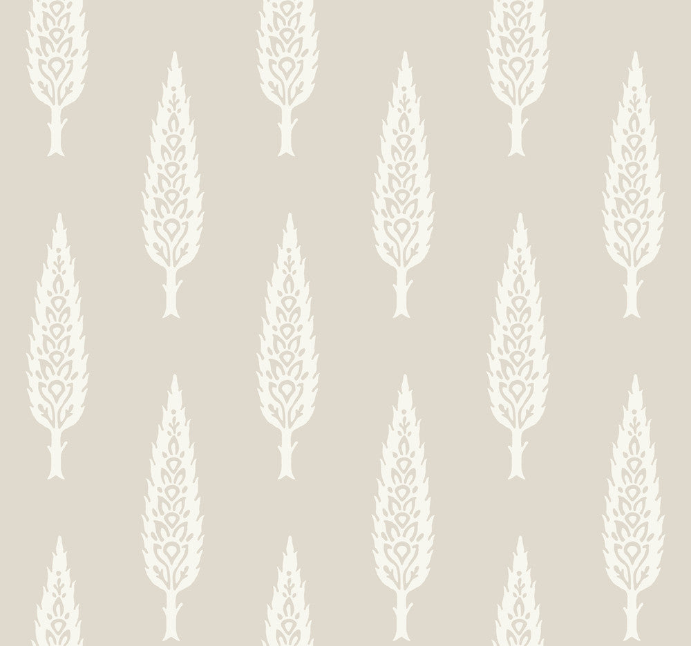 Juniper Tree Taupe Wallpaper by York Wallcoverings Silhouettes Covers about 60.8 square feet 27-in by 27-ft long roll Prepasted 25.25 - Fabric Carolina -