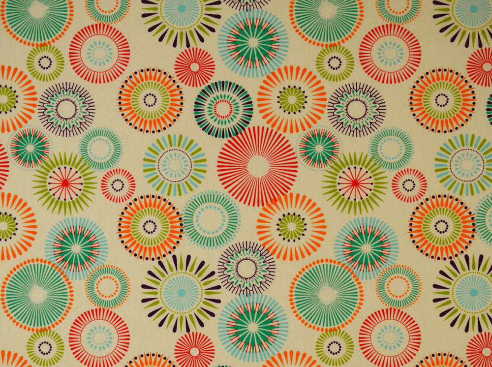 Star-Burst Pinwheel 147 Sherbet by Covington Fabric 100% COTTON Various Horizontal: 13.5 and Vertical: 13.5 54 - Fabric Carolina -