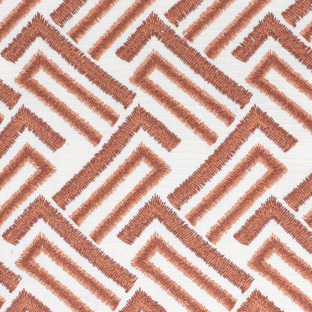 Stuckert 1 Terracotta by Stout Designer Fabric RAINBOW LIBRARY CAMELLIA/CLAY 65%COT 35%POL %PEMB INDIA Horizontal: 3.000 and Vertical: 4.500 54 in - Swanky Fabrics -