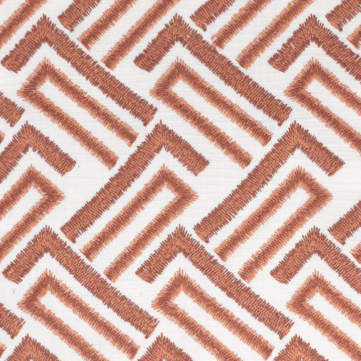 Stuckert 1 Terracotta by Stout Designer Fabric RAINBOW LIBRARY CAMELLIA/CLAY 65%COT 35%POL %PEMB INDIA Horizontal: 3.000 and Vertical: 4.500 54 in - Swanky Fabrics -