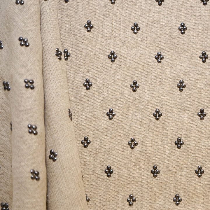 STUDLY 33SJ101 by JF Designer Fabric JF Studio 72% Linen, 28% Metallic India  Horizontal: 1.75 and Vertical: 2 54  - Swanky Fabrics -
