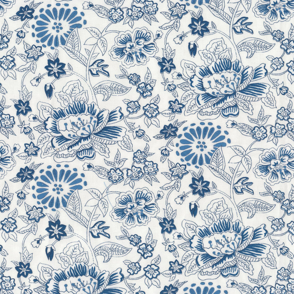 Suki 1 Bluebird by Aoc Designer Fabric THE ART OF COLOR WELL KEPT SECRET 54%LIN 46%COT %VEMB INDIA Horizontal: 17.250 and Vertical: 10.000 52 in - Swanky Fabrics -