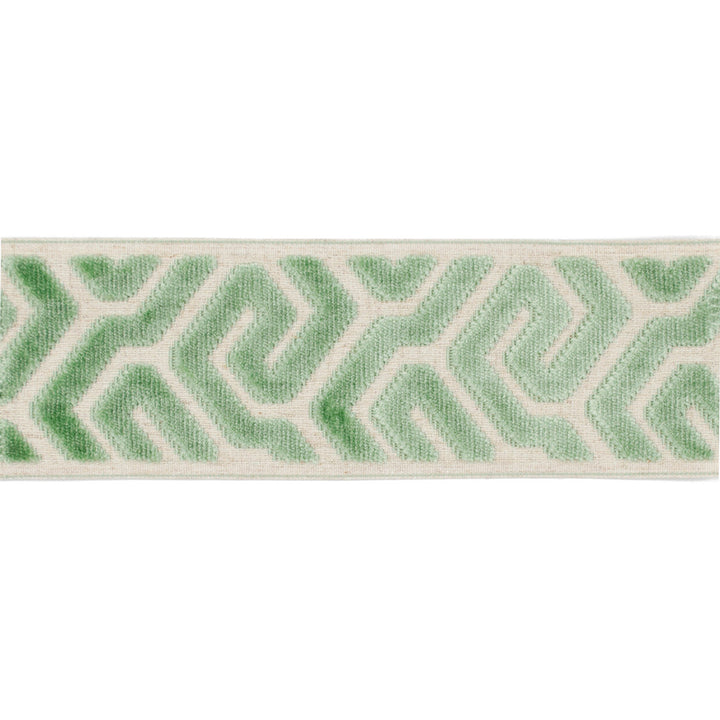 Sutton Tape Caribbean Green by Magnolia Trim - 58% Rayon, 31% Poly, 11% Linen China Horizontal: and Vertical: 3.5 - Fabric Carolina -
