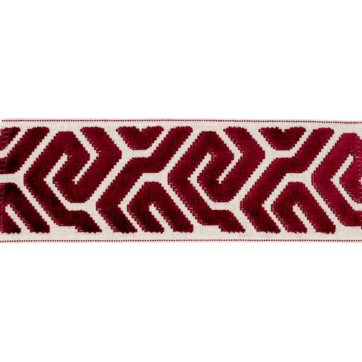 Sutton Tape Crimson by Magnolia Trim - 58% Rayon, 31% Poly, 11% Linen China Horizontal: and Vertical: 3.5 - Fabric Carolina -