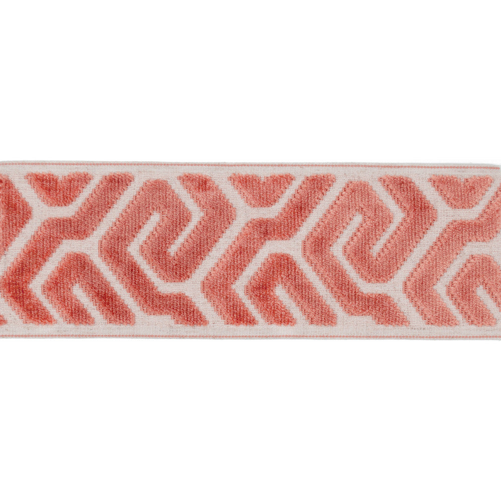 Sutton Tape Flamingo by Magnolia Trim - 58% Rayon, 31% Poly, 11% Linen China Horizontal: and Vertical: 3.5 - Fabric Carolina -