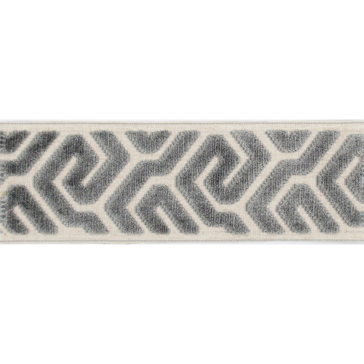 Sutton Tape Gray by Magnolia Designer Trim - 58% Rayon, 31% Poly, 11% Linen China Horizontal: and Vertical: 3.5 - Swanky Fabrics -