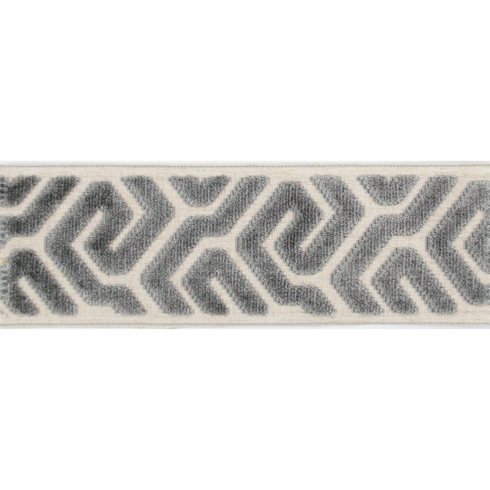 Sutton Tape Gray by Magnolia Trim - 58% Rayon, 31% Poly, 11% Linen China Horizontal: and Vertical: 3.5 - Fabric Carolina -