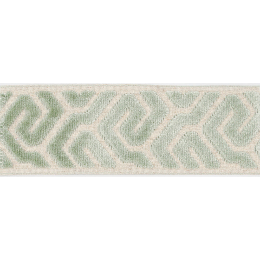 Sutton Tape Sea Green by Magnolia Trim - 58% Rayon, 31% Poly, 11% Linen China Horizontal: and Vertical: 3.5 - Fabric Carolina -
