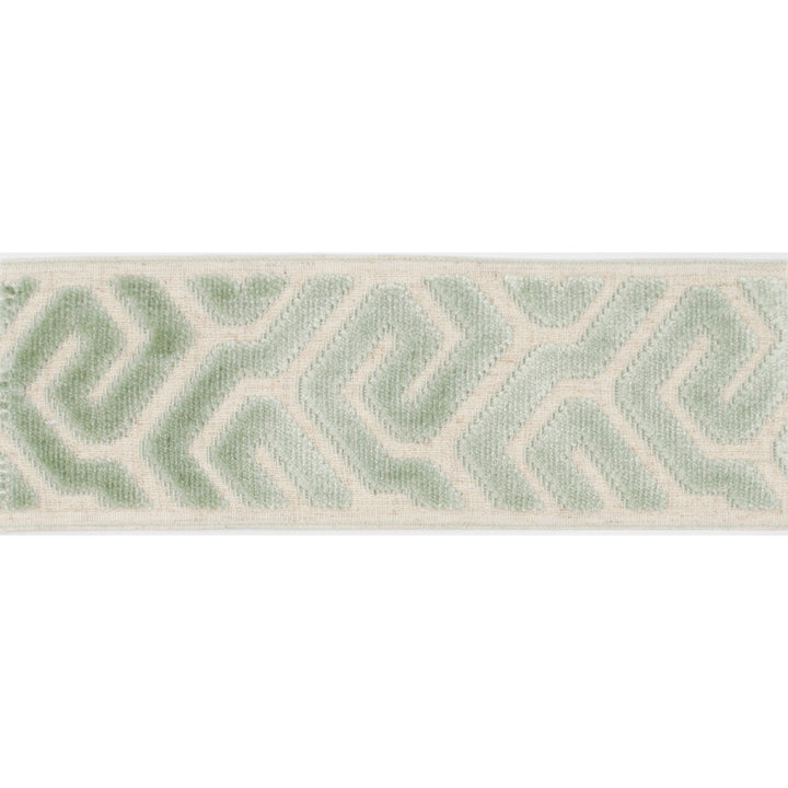 Sutton Tape Sea Green by Magnolia Trim - 58% Rayon, 31% Poly, 11% Linen China Horizontal: and Vertical: 3.5 - Fabric Carolina -