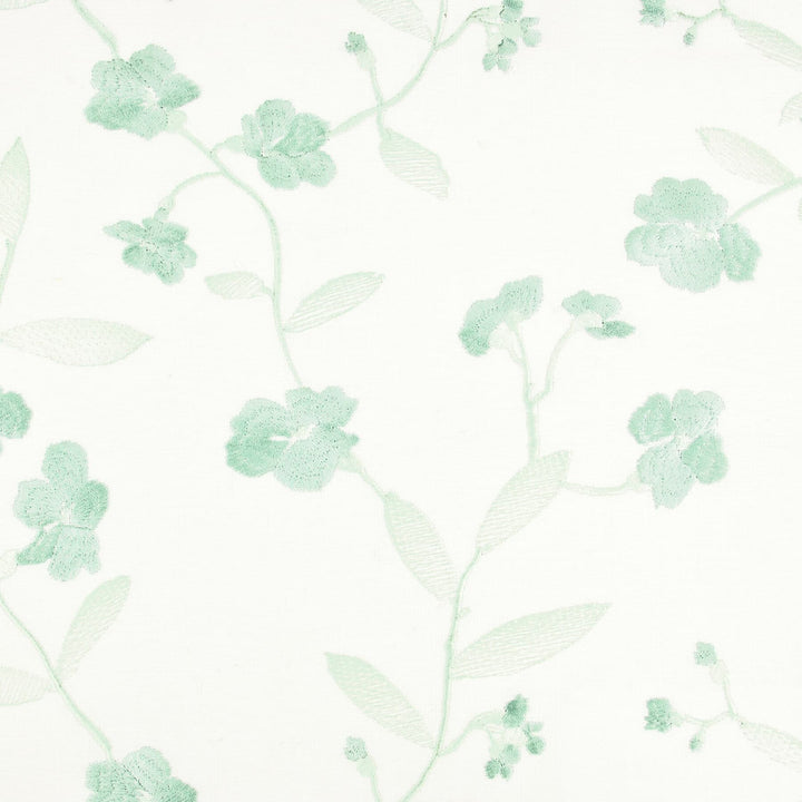 Suzette 3 Vapor by Stout Fabric Color My Window Bahama/Seaglass 54% Polyester 46% Cotton Viscose Embroidery INDIA FLAME RETARDANT-CA BULLETIN 117-SECTION E FLAME RETARDANT-N.F.P.A. 260A CLASS 1 WYZENBEEK 30 000 DOUBLE RUB WEAR TEST (HEAVY DUTY) Horizontal: 13.375 and Vertical: 9.25 53.5 in - Fabric Carolina -