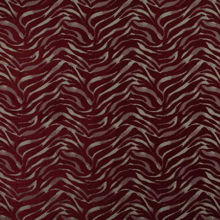 Safari Tiger Burgundy by Europatex Designer Fabric Safari 57% Polyester, 43% Viscose 13.33" H, 12.22" V 55.00 inches - Swanky Fabrics -