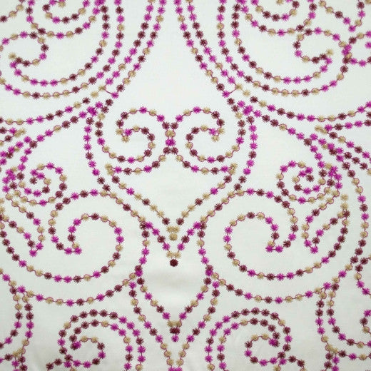 Serenity B Pink by Europatex Designer Fabric Serenity 52% Polyester / 48% Cotton with EMB China See Sample Horizontal: N/A and Vertical: N/A 55.00 inches  - Swanky Fabrics -