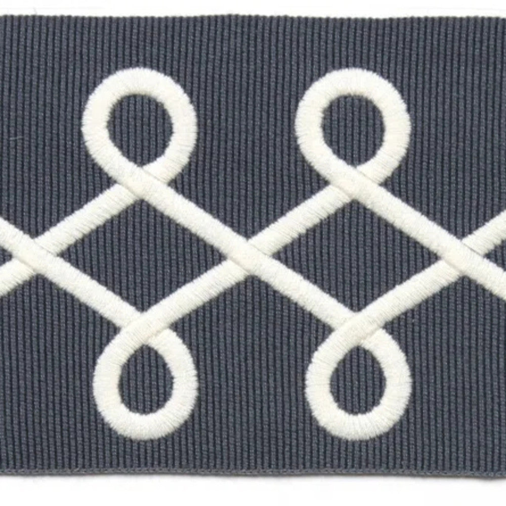 Symphony Navy by Europatex Designer Fabric Symphony 100% Polyester H: 1.38" 3.00 inches - Swanky Fabrics -