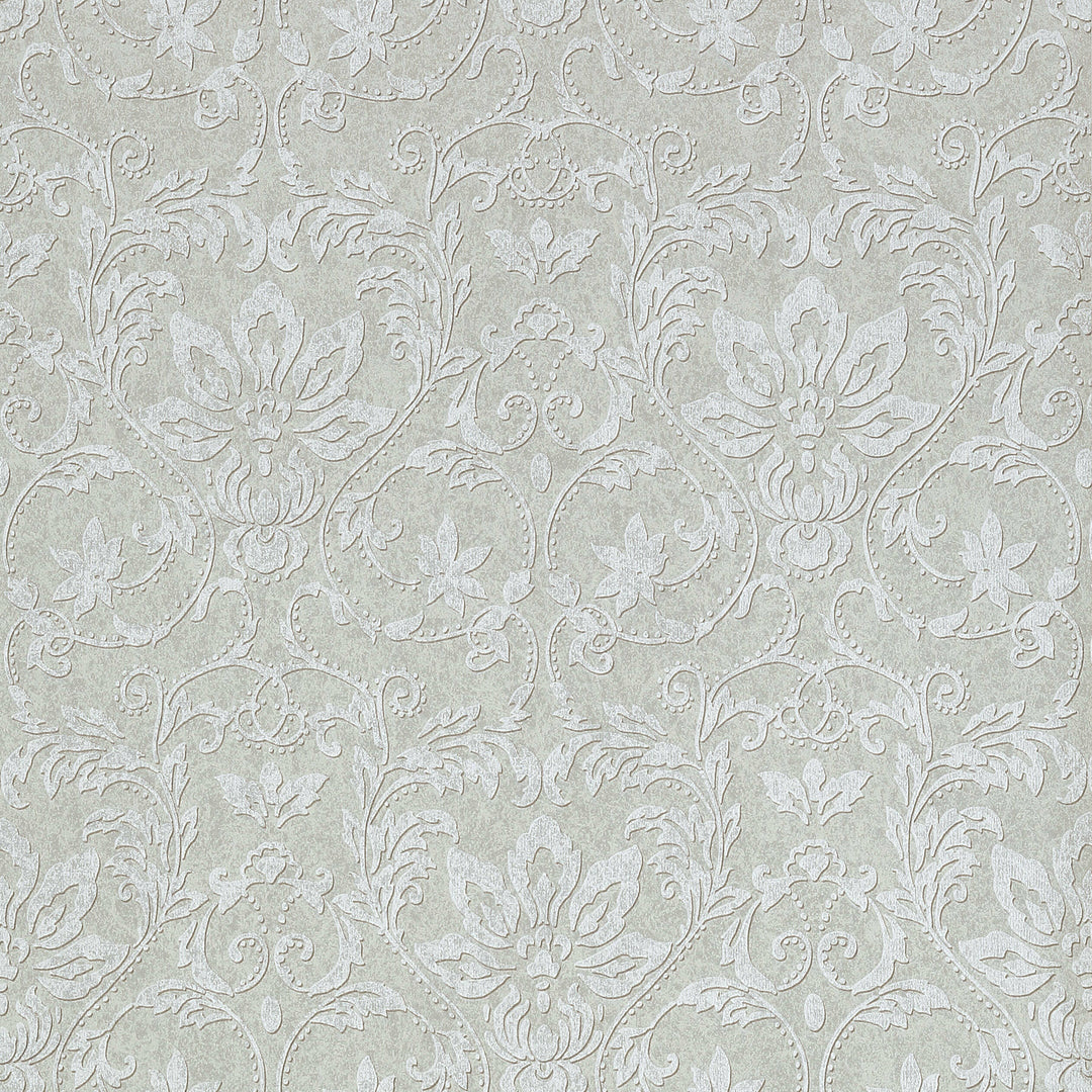KALYNN - Metallic Silver on Grey by Thibaut Wallpaper