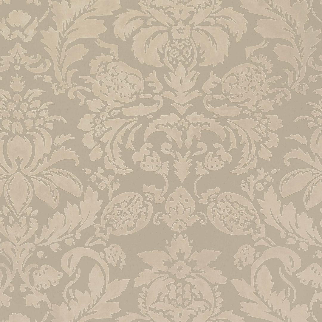 LYNDON DAMASK - Taupe by Thibaut Wallpaper